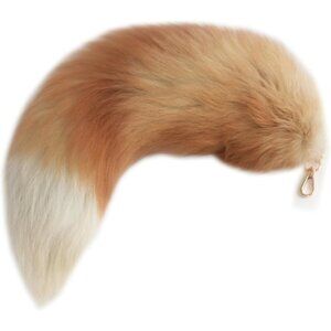 🆕Women Orange Fluffy Real Fox Tail Fur Keychain Pendant Cosplay Stylish Handbag